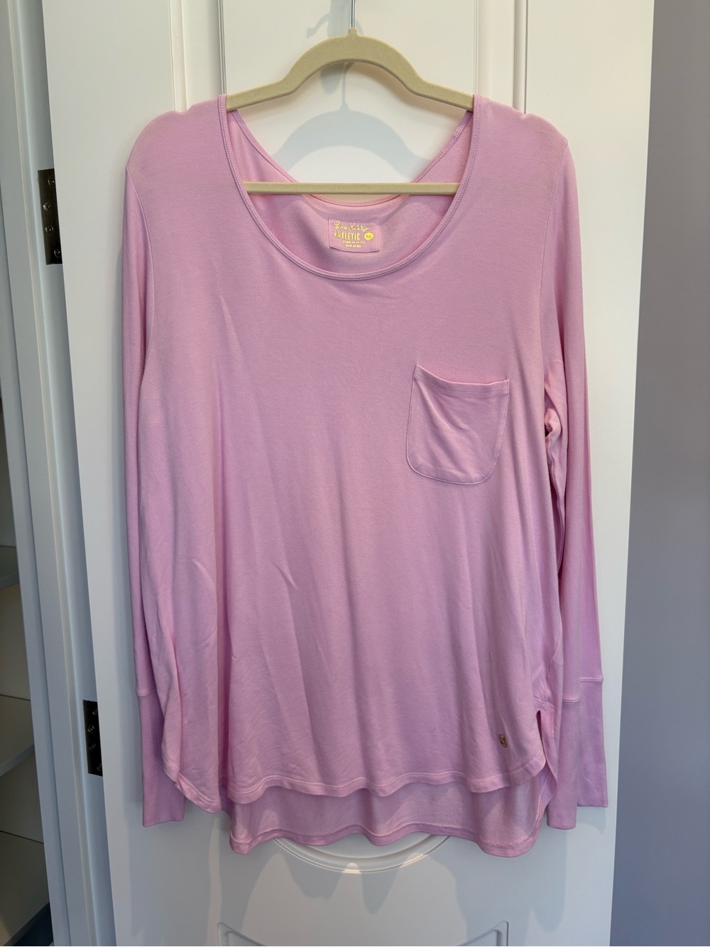 Lilly Pulitzer Light Pink Long Sleeve Pocket Tee